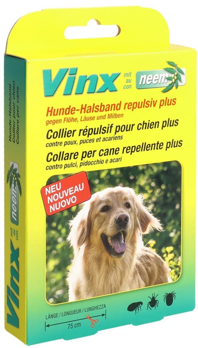 Vinx Neem Kräuter Halsband 75cm Hund grün