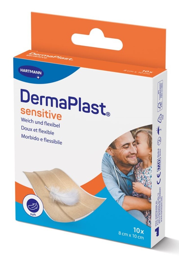 DermaPlast Sensitive Schnellverband 8x10cm beige