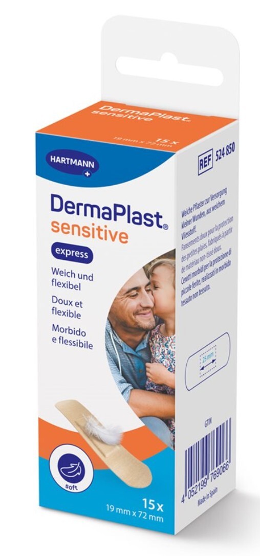 DermaPlast Sensitive Express Strips 19x72mm