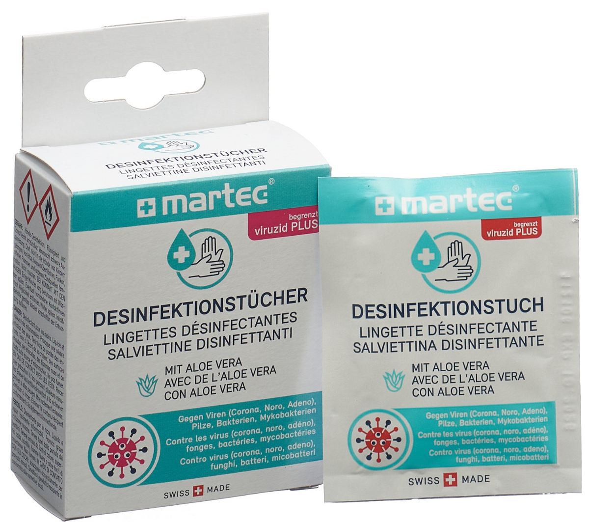 Martec Desinfektionstücher mit Aloe Vera