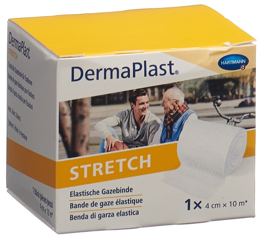 DermaPlast Stretch Gazebinde 4cmx10m weiss