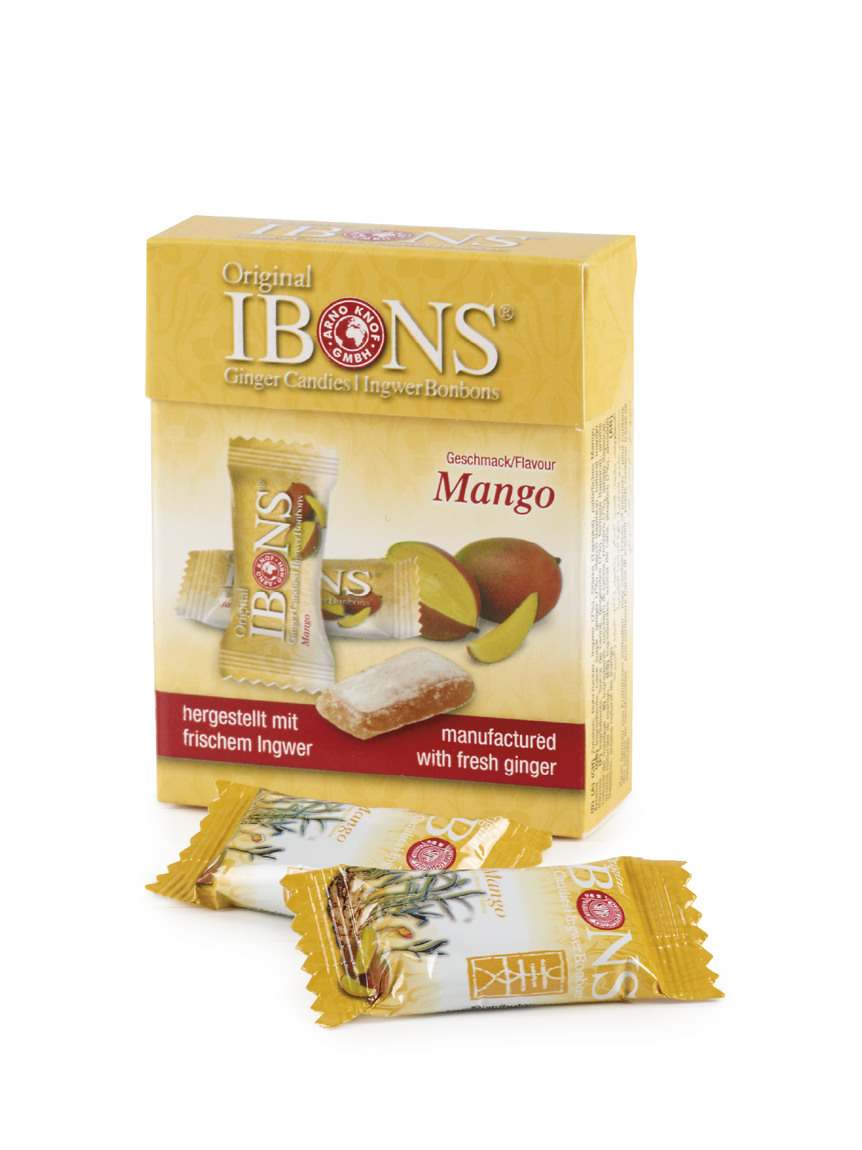 Ibons Ingwer Bonbon Mango Box