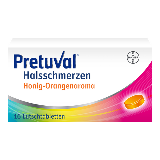 Pretuval Halsschmerzen Lutschtabl Honig-Orangenaroma