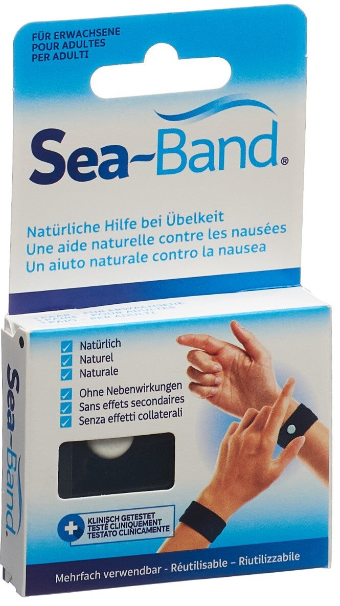 Sea-Band Akupressurband Erw schwarz 1 Paar