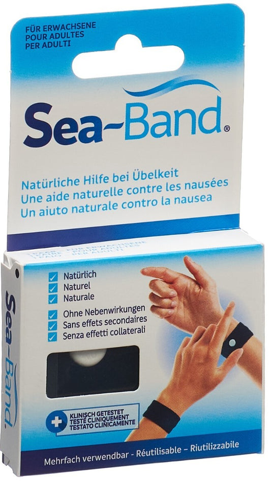 Sea-Band Akupressurband Erw schwarz 1 Paar
