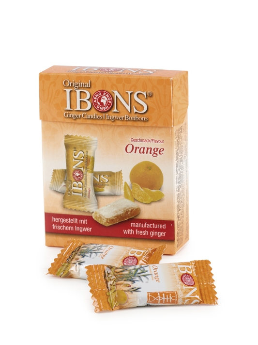 Ibons Ingwer Bonbon Orange Box